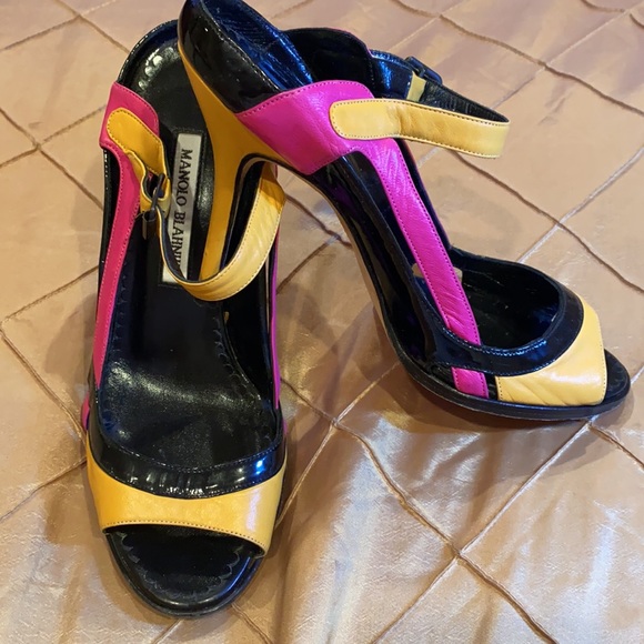 Manolo Blahnik fabulous multicolored slides, 37.5 - Picture 2 of 8